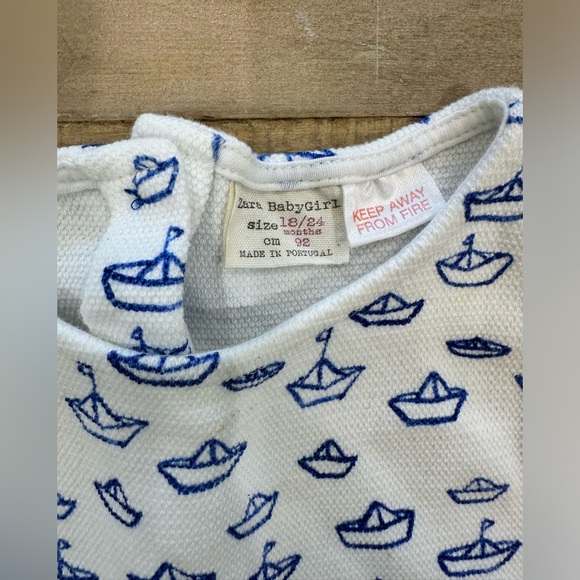Zara baby girl sailboat white sleeveless cute babydoll dress - Picture 6 of 10